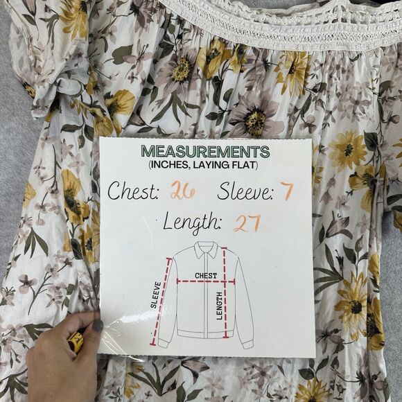 Torrid Womens Floral Off The Shoulder Top Blouse Size 2X Multicolor Boho Cottage - Picture 5 of 10